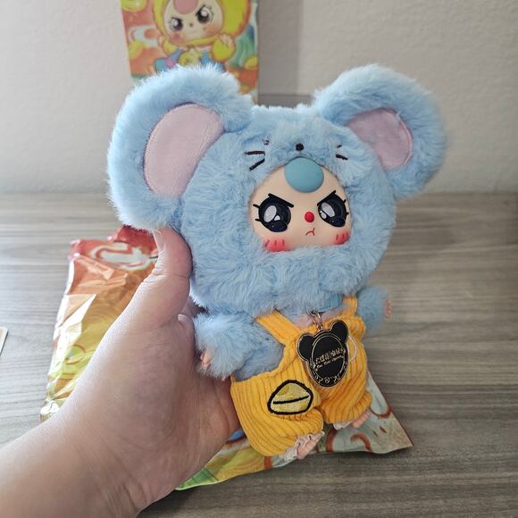 Baby Three Zodiac V2 CONFIRMED BOX SPEACIAL EYES Mouse Blue Plush Pendent - Picture 6 of 11